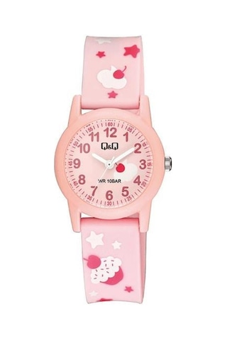 Q&q V22a-001vy Pembe Silikon Kordon Rakamlı Çocuk Kol Saati