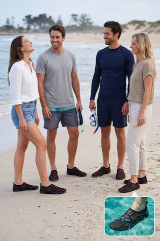 Waveglıde - Esnek Siyah - Turuncu Unisex Deniz Ve Plaj Ayakkabısı, Nefes Alabilir Ve Hızlı Kuruy...