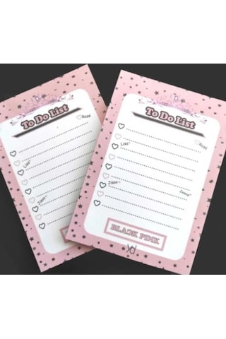 Nyma Yd Blackpink To Do List - A5 15x21 Cm Özel Tasarım Yapılacaklar Listesi Beyaz - Pembe