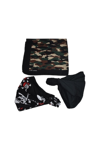 Lastikli Bandana Seti Paraşüt Bandana Model Kahverengi
