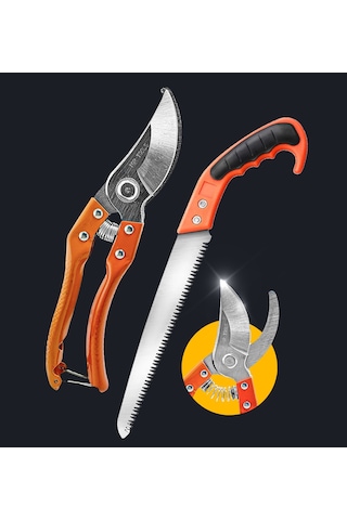 4 Parça Set Bağ Budama Makası 300m Testere Metal Nacak Balta