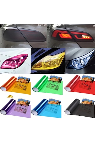 Yeşil-30x60cm-parlak Şeffaf Açık Siyah Duman Pvc Film Tonu 30x200cm Far Arka Lambası Wrap Kapak Filmi Folyo Etiket Kapa