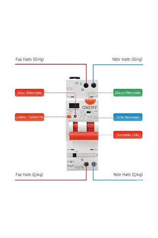 Onoff Tuya Wifi Akıllı Yüksek Voltaj Düşük Voltaj Kaçak Akım Güc Tüketimi Zamanlama Uzaktan Kontrol Sigorta 40 Amper Gyrc-zn09