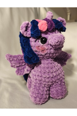 El Yapımı Tığ İşi My Little Pony Peluş Oyuncak Twilight Sparkle 02 - Çok Renkli