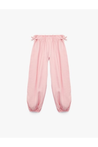 Koton Pamuklu Fiyonk Detaylı Balon Kesim Modal Pantolon Pembe 7wkg40026aw Gül