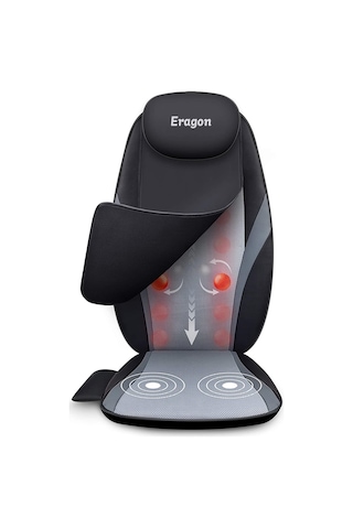 Eragon ERG-782 Ovmalı Isıtmalı Masaj Koltuğu Minderi Masaj Aleti Siyah