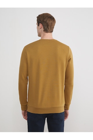 Lcwaıkıkı Basic Kahverengi Bisiklet Yaka Erkek Kalın Sweatshirt