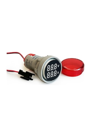 2'li Volt Amper Ölçüm 22mm Ac60-500v 100a Kırmızı