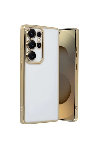 Samsung Galaxy Uyumlu- S25 Ultra Kılıf Razer Lensli Silikon - Gold
