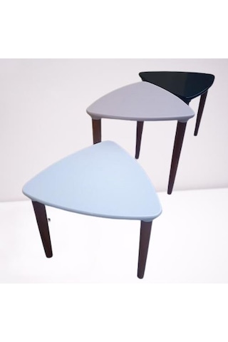 Zigon Sehpa Model 90517 Konik Ayak Üçgen Tabla Üç Renk Kutuda Sevk El Yapım