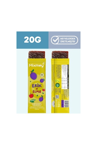 Mixmey Erik Meyve Barı 24 Adet | Atıştırmalıklar – Vegan, Glutensiz, Koruyucusuz (20GR X 24 ADET)