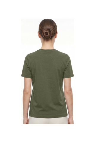 Goffra Kadın Vision Bisiklet Yaka Premium Kalite Yoğun Dokulu Pamuklu T-shirt Haki W101-r0220-05
