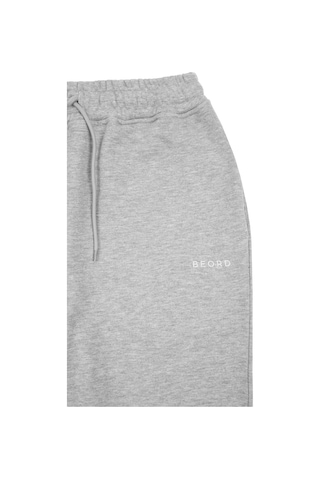 Beord Gri %100 Pamuk Cepli Eşofman Altı Sweatpant