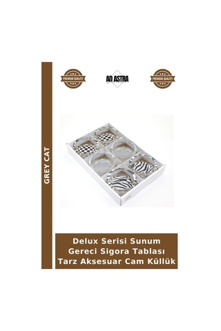 Delux Serisi Sunum Gereci Sigora Tablası Tarz Aksesuar Cam Küllük Çok Renkli