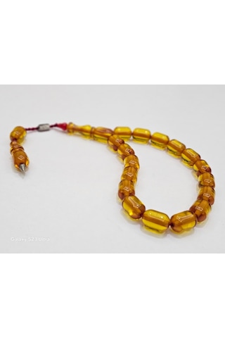 Zeyzun Usta Bilek Boy Efe Maskot Sıkma Kehribar Tespih 16x11 Mm K
