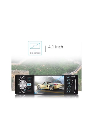 Exvol Araba Oto Teyp+Park Kamerası 4.1 İnc 4*60W Bluetoth-Usb-Aux
