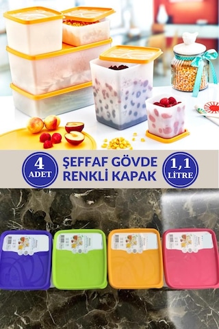 Flosoft 11 Litre Alaska No Frost Buzdolabı Dondurucu Erzak Saklama Kabı 4 Adet