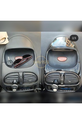 Peugeot 206 - 1998-2000  8 Parça Parlak Siyah Konsol ve Trim Kaplama,Maun Kaplama (Parlak Siyah)