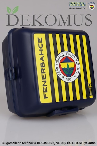 "dekomus Cep Defteri Hediyeli" Lisanslı Fenerbahçe 2 Katlı Beslenme Kutusu / Lunch Box Altın