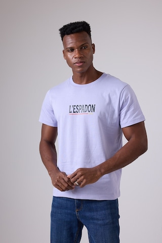 Marıne Tee Deniz Temalı Ribana Bisiklet Yaka Pamuk T-shirt-3150 Soluk Lila