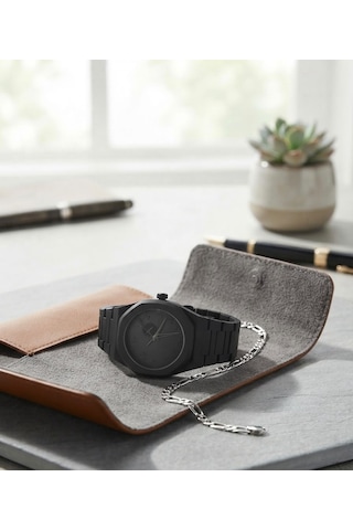Erkek Kol Saati Bileklik Hediyeli Siyah Kordon Analog Quartz Minimal Tasarım Mat Siyah Kasa Şık Spor Klasik Erkek Saati Günlük Kullanım Np24