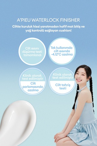Hyalüronik Asit İçeren, Yağ Kontrolü Sağlayan Cushion Yenilikçi Sıvı Pudra A'pıeu Waterlock Finisher 0