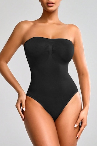 Mistirik Fossini Model Toparlayıcı Örme Kumaş Çıtçıtlı Straplez Korse Siyah Renk