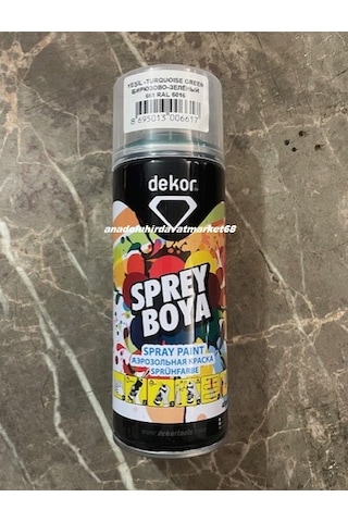 Dekor Pro 400ml Yeşil Renk Sprey Boya Koyu Yeşil Sprey Boya Yüksek Kalite 6016 Yeşil 6016