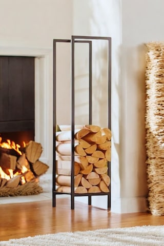 Lignum Dekoratif Metal Odunluk Şömine Odun Sehpası 120cm