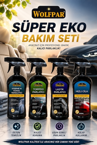 Süper Eko Bakım Seti 4'lü Profesyonel Araç Bakım Paketi