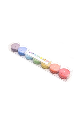 7 Chakra Meditasyon Kristal Kap Içi Mum Seti-Large