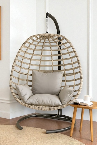 Joymassa Rattan Bahçe Salincaği Tek Kişilik Bej