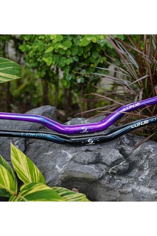 Lunje 78 Cm 55 Rise Açılı Alüminyum 31,8mm Mtb Freeride Gidon Bisiklet Gidonu Direksiyonu Mor Renk