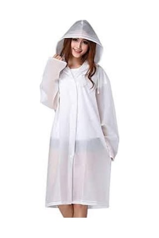 1.Kalite Unisex Yağmurluk Dayanıklı Kalın Yağmurluk Yağmur Koruma Beyaz