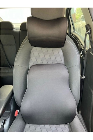 Araç Içi Visco Boyun Ve Sırt Bel Destek Yastığı Siyah Uyumlu