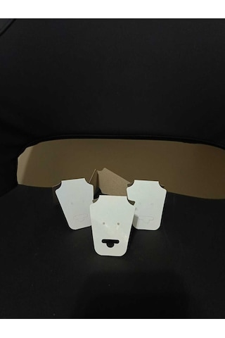 100 Adet Beyaz / Gri Takı Kartı 12.2 5x3 Cm Küpe Kolye Bileklik Sunum Kartı Takı Sergi Kartı