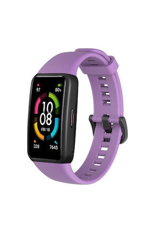 Huawei Band 6 Zore Krd-47 Silikon Kordon-Mor