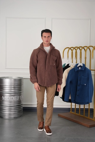 Modefendi Oversize Peluş Mont Kahverengi