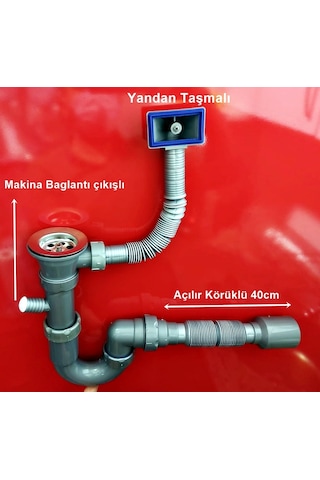 Yapıtaşı Yt78 Esli Üniversal Taşmalı Çatallı Körüklü Eviye Sifonu