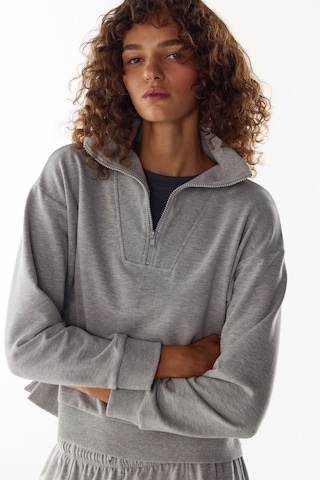 Penti Gri Yarım Fermuarlı Şardonlu Sweatshirt Gri Melanj