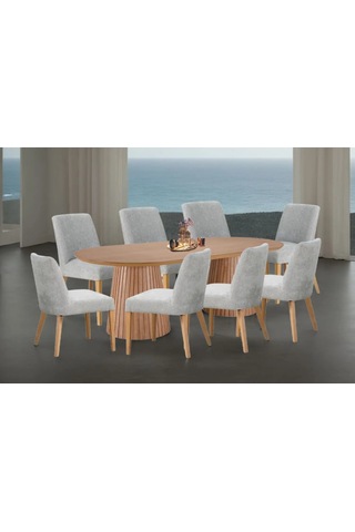 Bohenza Sabit Ahşap Yemek Masası 90x180 Natural