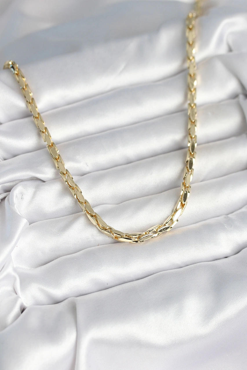 Pirinç Gold Renk 60 Cm Zincir Kadın Kolye - Tj-bko10600 Çok renkli