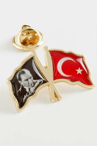 Atatürk Ay Yıldız Yaka Rozet Çok Renkli