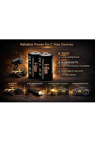 I-gen Lr14 Ultra Alkalin C Boy Pil 1.5v Orta Boy Pil 10 Lu Paket