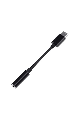 Ayex Typ-C için 3.5Mm Kulaklık ve Mikrofon Adaptörü Siyah