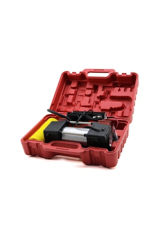 Yage Yg-842 Hava Kompresörü Dc/12v 15amp 150psı Araç Fenerli Çift Silindir Bar Göstergeli Oto