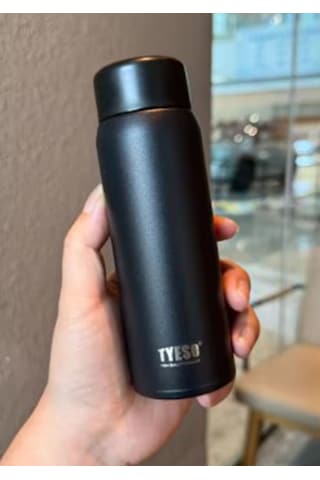 Tyeso Termos Paslanmaz Çelik, Hafif, İnce Kahve Bardağı, 200ml Siyah