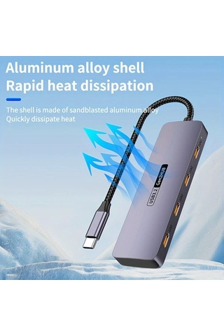 Xuweiwei 4 In 1 4c Hub Usb3 2 10gbps Yuksek Hizli Veri Transferi 4 Type C Portlu Mobil Telefon Tablet Uyumlu Windows İos Sistemleri Destekler