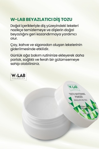 W-Lab Cosmetics Beyazlatıcı Diş Tozu 75 Gr