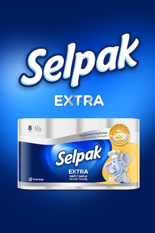 Selpak Extra Yağ Emici Havlu 3 x 8 Rulo